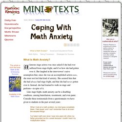 Coping With Math Anxiety