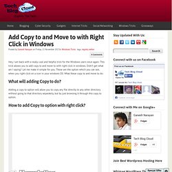 Add Copy to / Move to with Windows Right-Click Menu