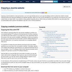 Copying a Joomla website