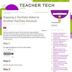 Copying a YouTube Video to Another YouTube Account