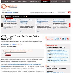 GPL, copyleft use declining faster than ever