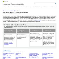 Use of Microsoft Copyrighted Content