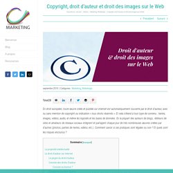 Copyright, droit d'auteur et droit des images sur le Web