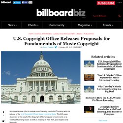 U.S. Copyright Office Releases Proposals for Fundamentals of Music Copyright