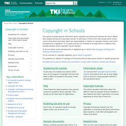 Copyright in Schools / Homepage - Te Kete Ipurangi (TKI)