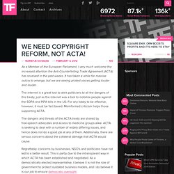 We Need Copyright Reform, Not ACTA!