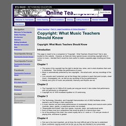 Copyright: What Music Teachers Should Know - Online Teachipedia