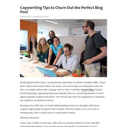 Copywriting Tips to Churn Out the Perfect Blog Post