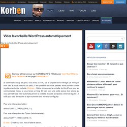 Vider la corbeille Wordpress automatiquement