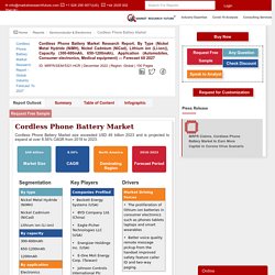 Cordless Phone Battery Market Research Report - Global Industry Forecast To 2023