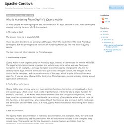 Who Is Murdering PhoneGap? It's jQuery Mobile