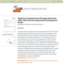 Women’s empowerment through openness: OER, OEP and the Sustainable Development GoalsCORE