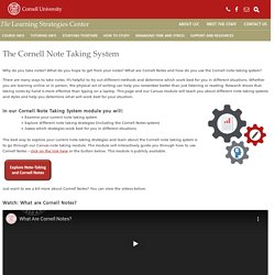 The Cornell Note Taking System – Learning Strategies Center
