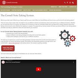 The Cornell Note-taking System