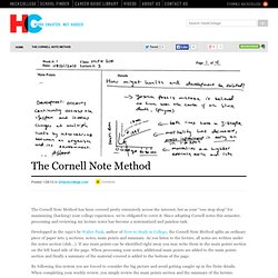 The Cornell Note&Method
