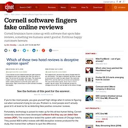 Cornell software fingers fake online reviews