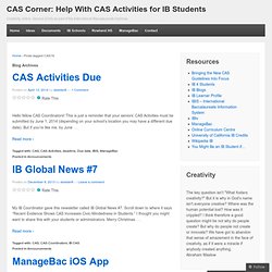 CAS Corner: Help with CAS activities for IB students