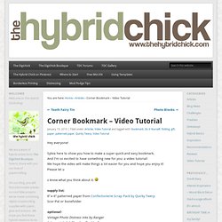 Corner Bookmark – Video Tutorial