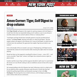 Amen Corner: Tiger, Golf Digest to drop column - m.NYPOST.com