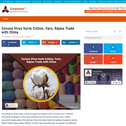 Corona Virus hurts Cotton, Yarn, Rajma Trade with China - Corpiness