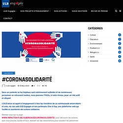 #CORONASOLIDARITÉ - ULB Engagée