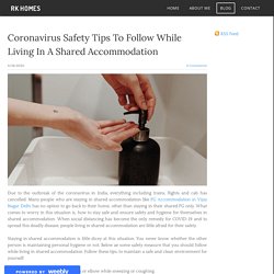 Coronavirus Safety Tips On Shared Accommodation
