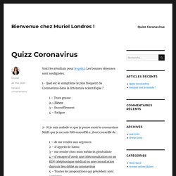 Quizz Coronavirus – Bienvenue chez Muriel Londres !