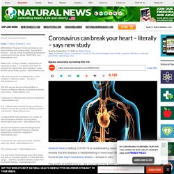 Coronavirus can break your heart – literally – says new study