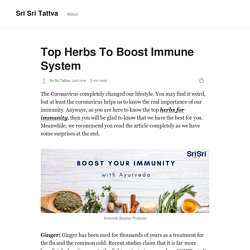 Top Herbs To Boost Immune System Naturally - Sri Sri Tattva