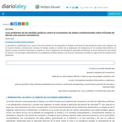 «Los problemas de las medidas jurídicas contra el coronavirus: las dudas constitucionales sobre el Estado de Alarma y los excesos normativos»