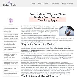 Coronavirus: Why are There Doubts Over Contact-Tracking Apps - Cyber Pole