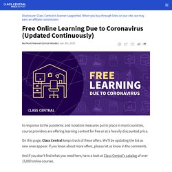 Free Online Learning Due to Coronavirus (Updated Continuously)
