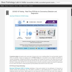 COVID-19 Testing - Real-Time PCR kits for Coronavirus Detection and Diagnostics