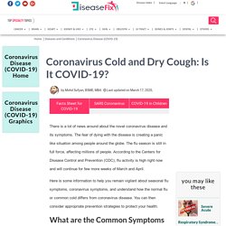 Coronavirus Cold and Coronavirus Dry Cough Symptoms – DiseaseFix