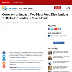 Coronavirus Impact: Two Mass Food Distributions To Be Held Tuesday In Miami-Dade