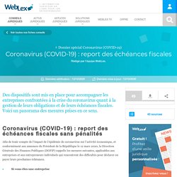 Coronavirus : report des échéances fiscales - WebLex