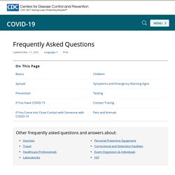 CDC - Frequently Asked Questions
