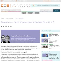 Coronavirus : quels impacts pour le secteur électrique ?