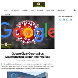 Google Clear Coronavirus Misinformation Search and YouTube