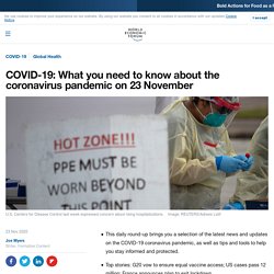 COVID-19: What you need to know about the coronavirus pandemic on 23 November