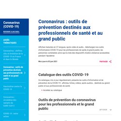 Coronavirus : outils de prévention destinés aux professionnels de santé et au grand public