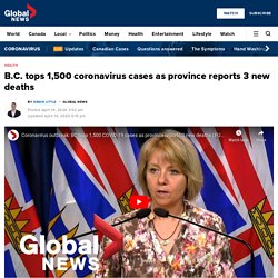 B.C. tops 1,500 coronavirus cases as province reports 3 new deaths