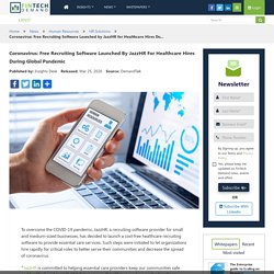 Coronavirus: Free Recruiting Software Launched by JazzHR for Healthcare Hires During Global Pandemic