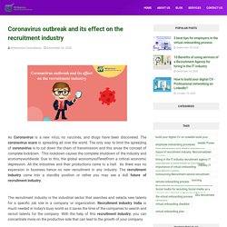 Coronavirus outbreak and its effect on the recruitment industry