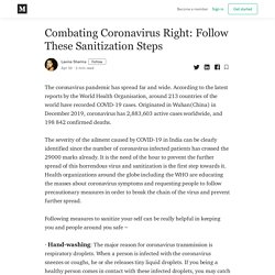 Combating Coronavirus Right: Follow These Sanitization Steps