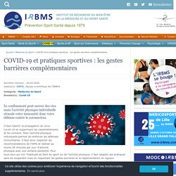 IRBMS : Covid-19, gestes barrières et sport