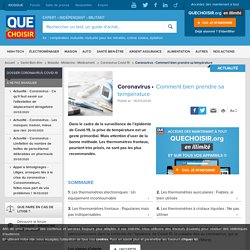Coronavirus - Comment bien prendre sa température