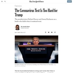 The Coronavirus Test Is Too Hard for Trump