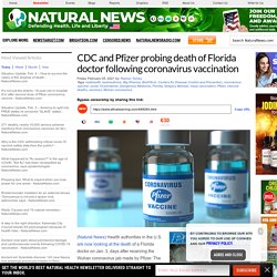 CDC and Pfizer probing death of Florida doctor following coronavirus vaccination