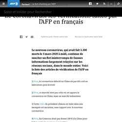 Le coronavirus: les vérifications faites par l'AFP en français